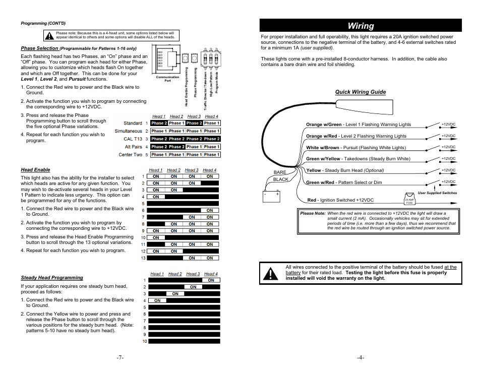 Wiring | Star Headlight & Lantern ULB18 Lineum  Dual-Color Half-Phanto Interior LED Lightbar User Manual | Page 5 / 6