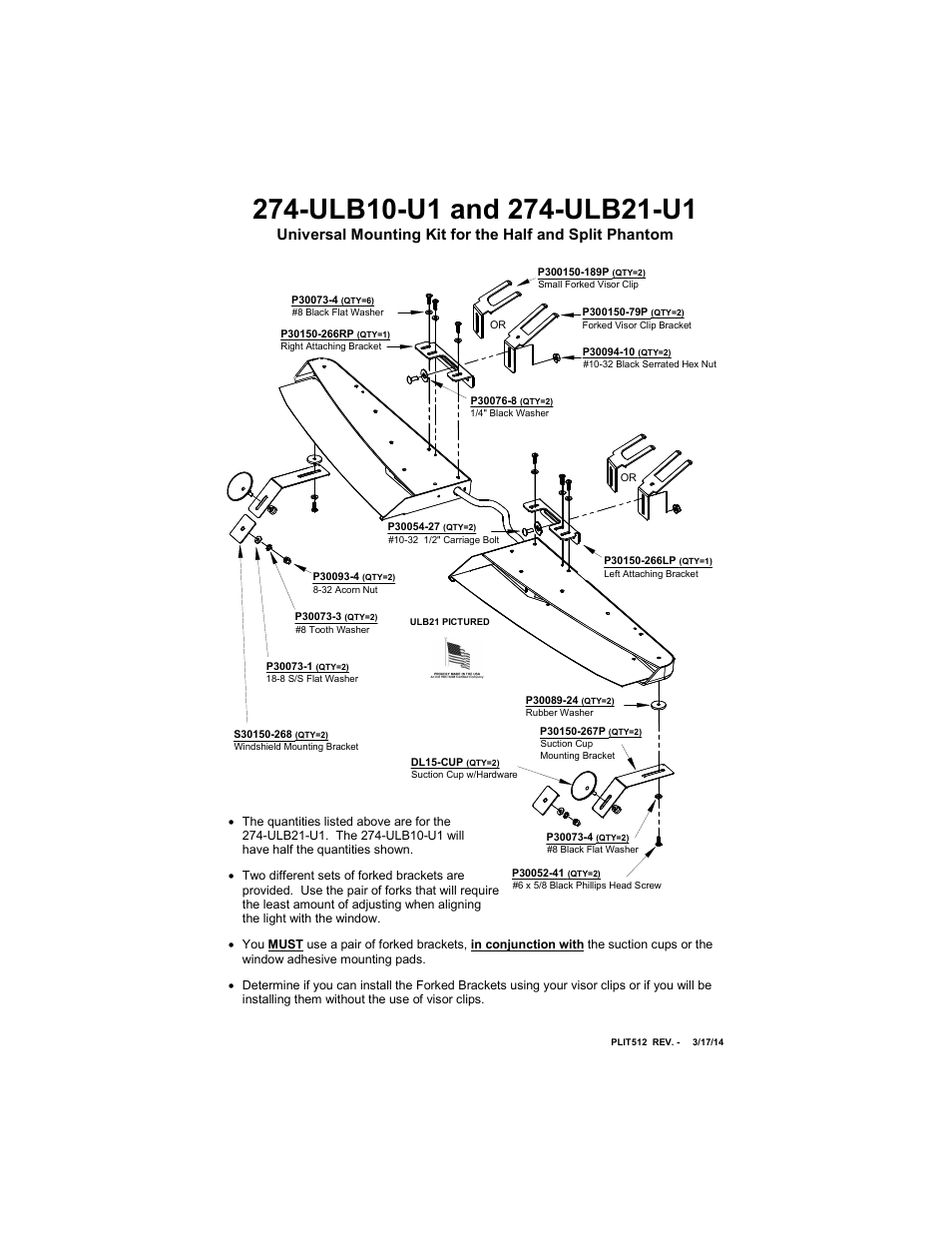 Star Headlight & Lantern ULB21 Star Split-Phantom Undercover User Manual | 4 pages