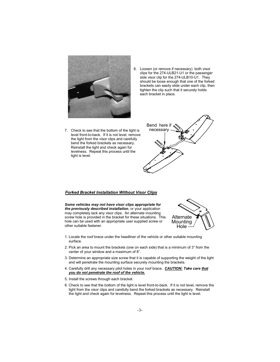 Alternate mounting hole | Star Headlight & Lantern ULB21 Star Split-Phantom Undercover User Manual | Page 3 / 4