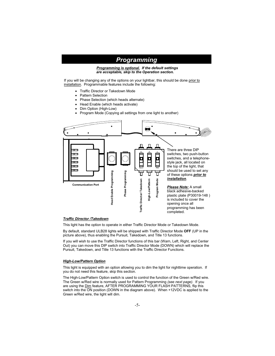 Programming | Star Headlight & Lantern ULB28 Lineum  Dual-Color Split-Phanto Interior LED Lightbar User Manual | Page 6 / 12