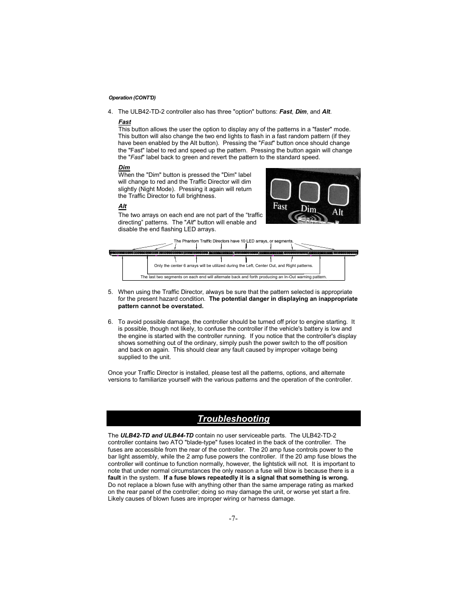 Troubleshooting | Star Headlight & Lantern ULB44-TD Star Phantom Undercover User Manual | Page 8 / 8