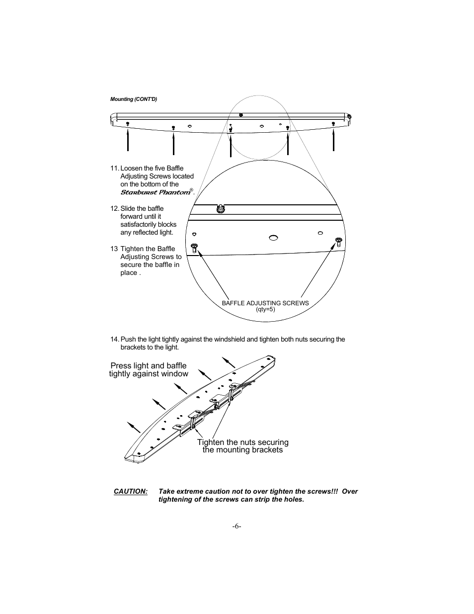 Star Headlight & Lantern ULB44 The StarBurst Phantom Undercover User Manual | Page 7 / 12