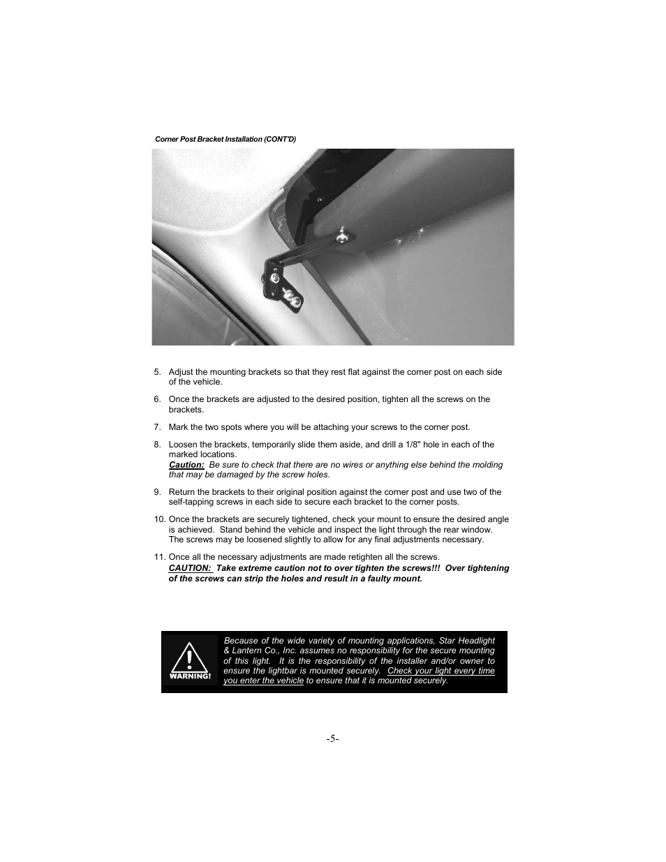 Star Headlight & Lantern ULB48 Lineum  Dual-Color Traffic Director Interior LED Lightbar User Manual | Page 6 / 16