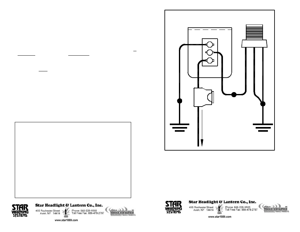 Star Headlight & Lantern SP3860-1 Switch Panel User Manual | 1 page