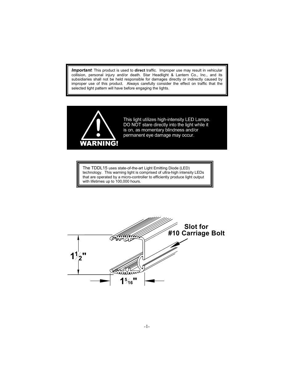 Star Headlight & Lantern TDDL15 Series High Intensity User Manual | Page 3 / 16
