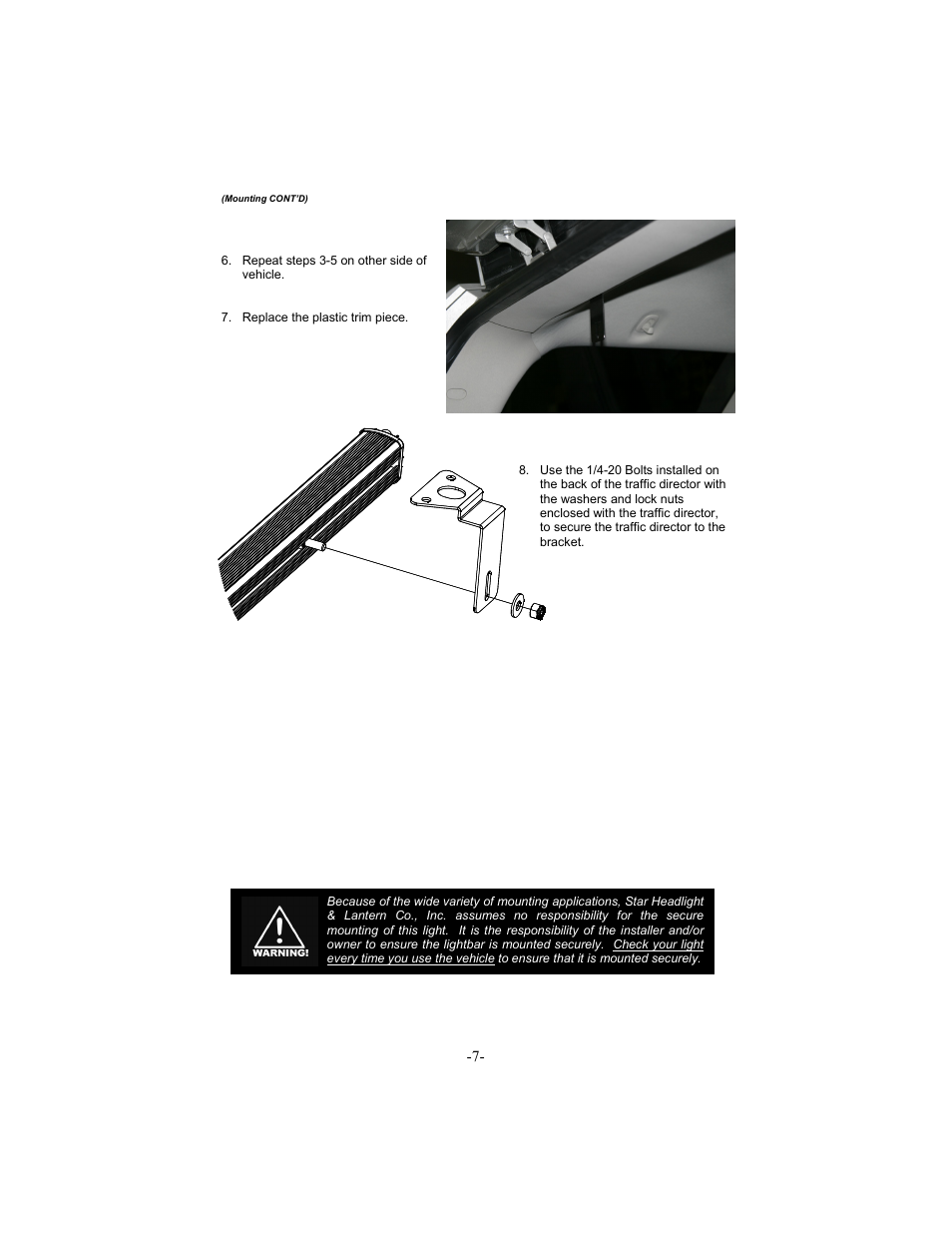 Star Headlight & Lantern TDDL15 Series High Intensity User Manual | Page 9 / 16