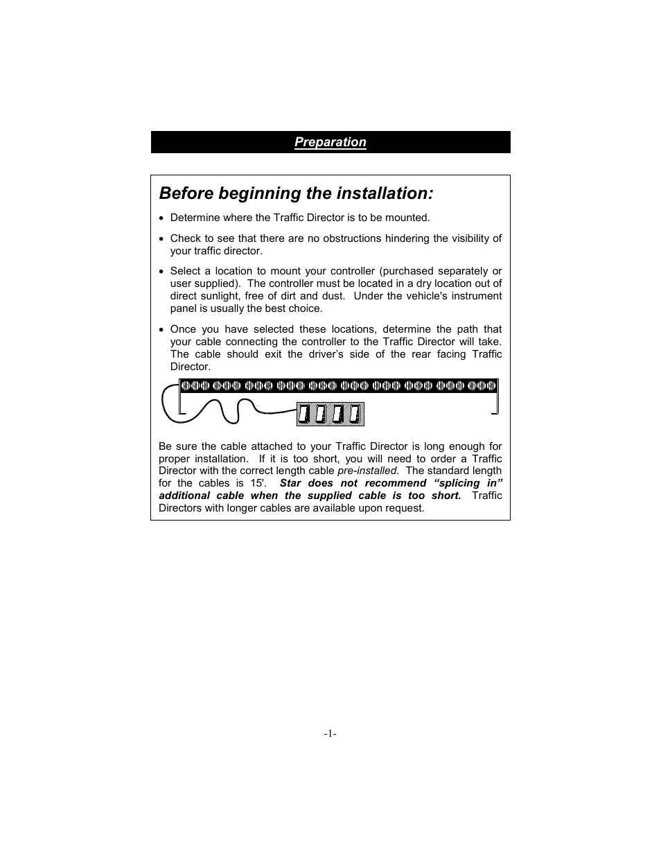 Before beginning the installation, Preparation | Star Headlight & Lantern DL15-30 User Manual | Page 4 / 20