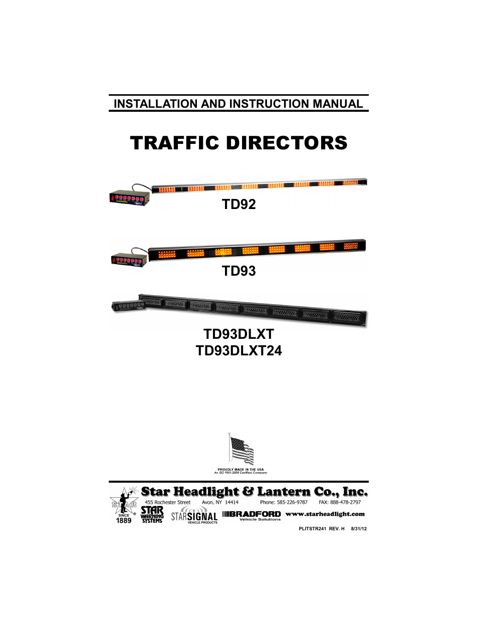 Star Headlight & Lantern TD93DLXT User Manual | 12 pages