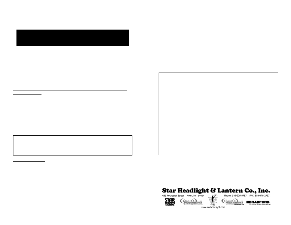 Star Headlight & Lantern TCS-1 Traffic Control Device User Manual | 1 page