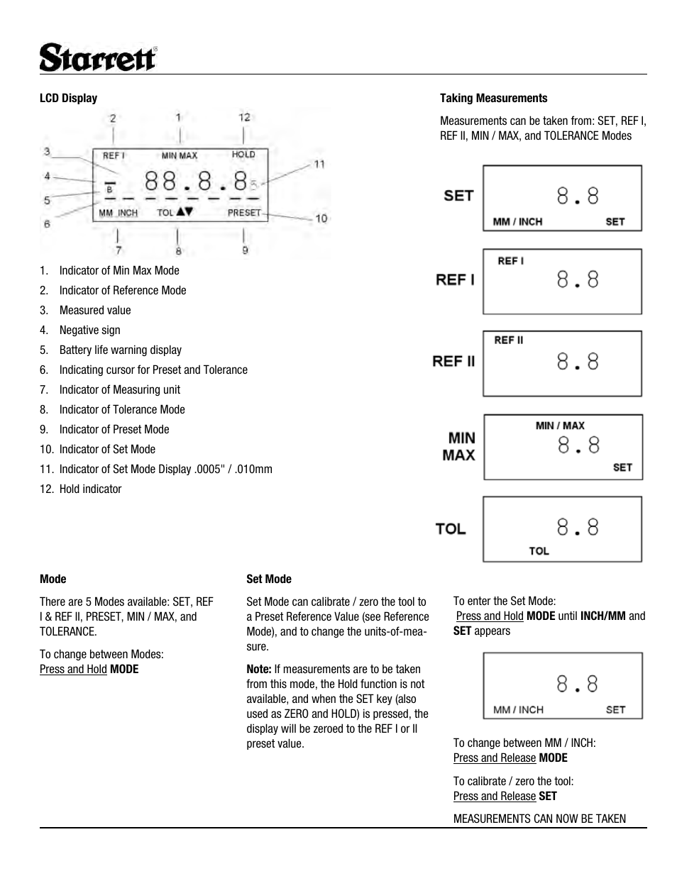 Starrett 5001 Carbon Fiber Caliper User Manual | Page 2 / 4