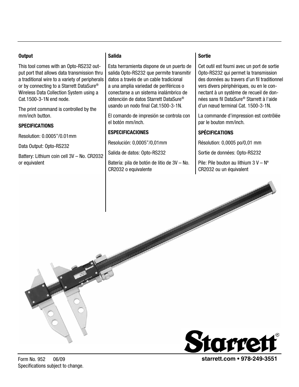 Starrett 5006 Electronic Calipers User Manual | Page 4 / 4