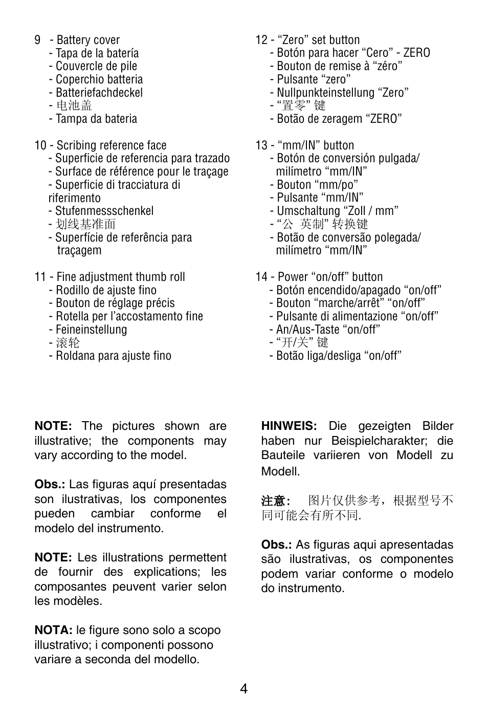 Starrett 799 Electronic Slide Caliper User Manual | Page 4 / 48