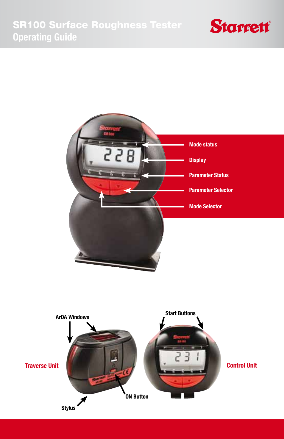 Starrett SR100 Surface Roughness Tester User Manual | 4 pages