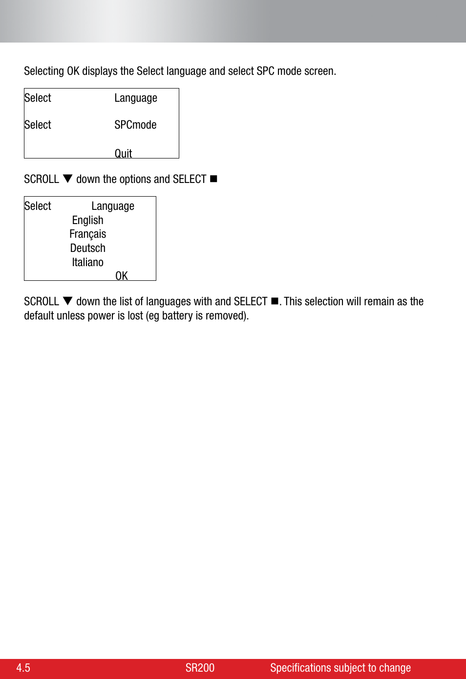 Starrett SR200 Surface Roughness Tester User Manual | Page 20 / 28