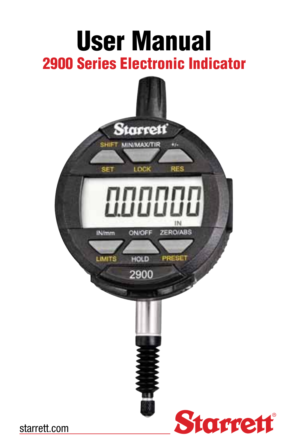 Starrett 2900 Indicator User Manual | 12 pages