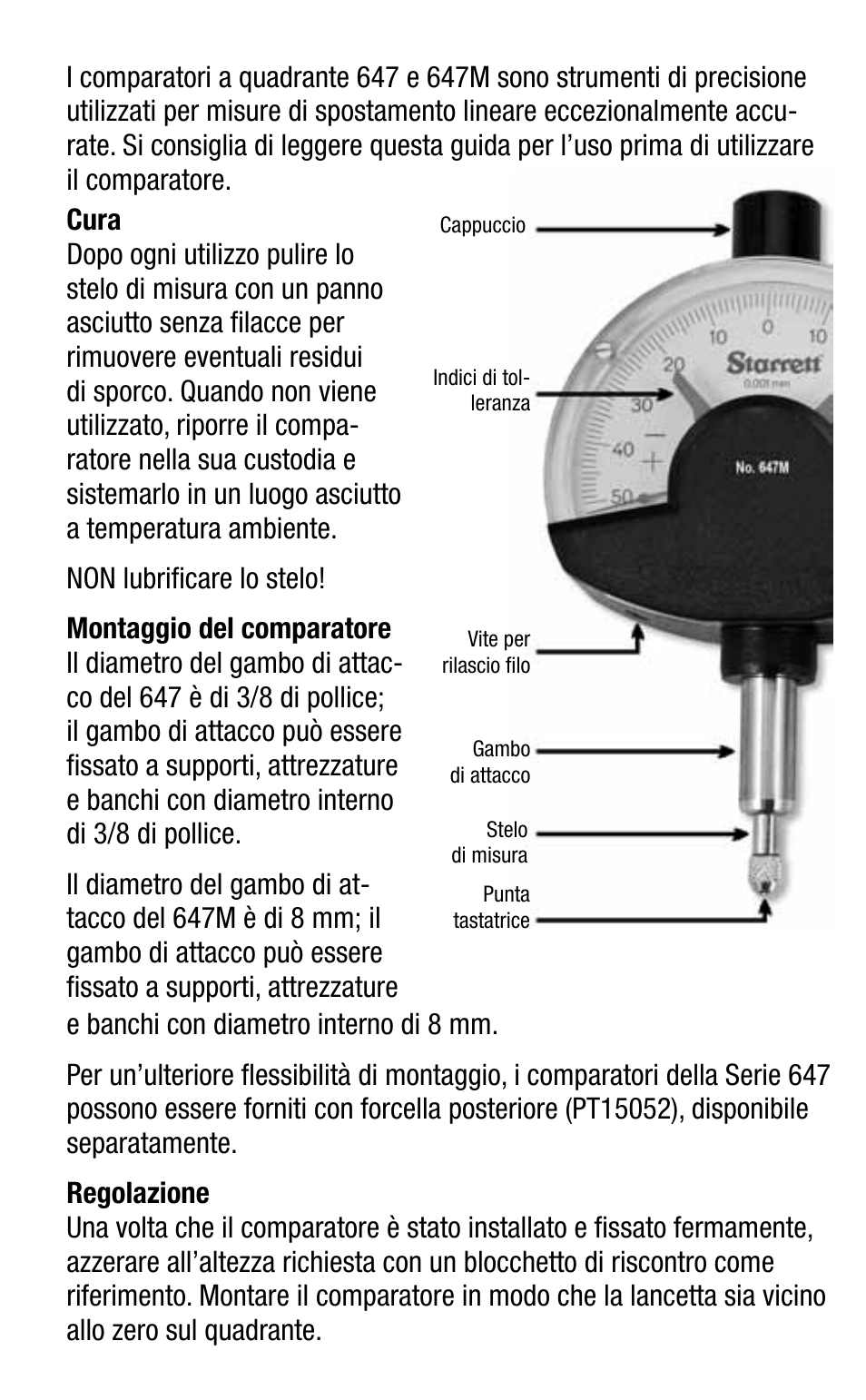 Starrett 647 Dial Comparator Indicator User Manual | Page 10 / 24