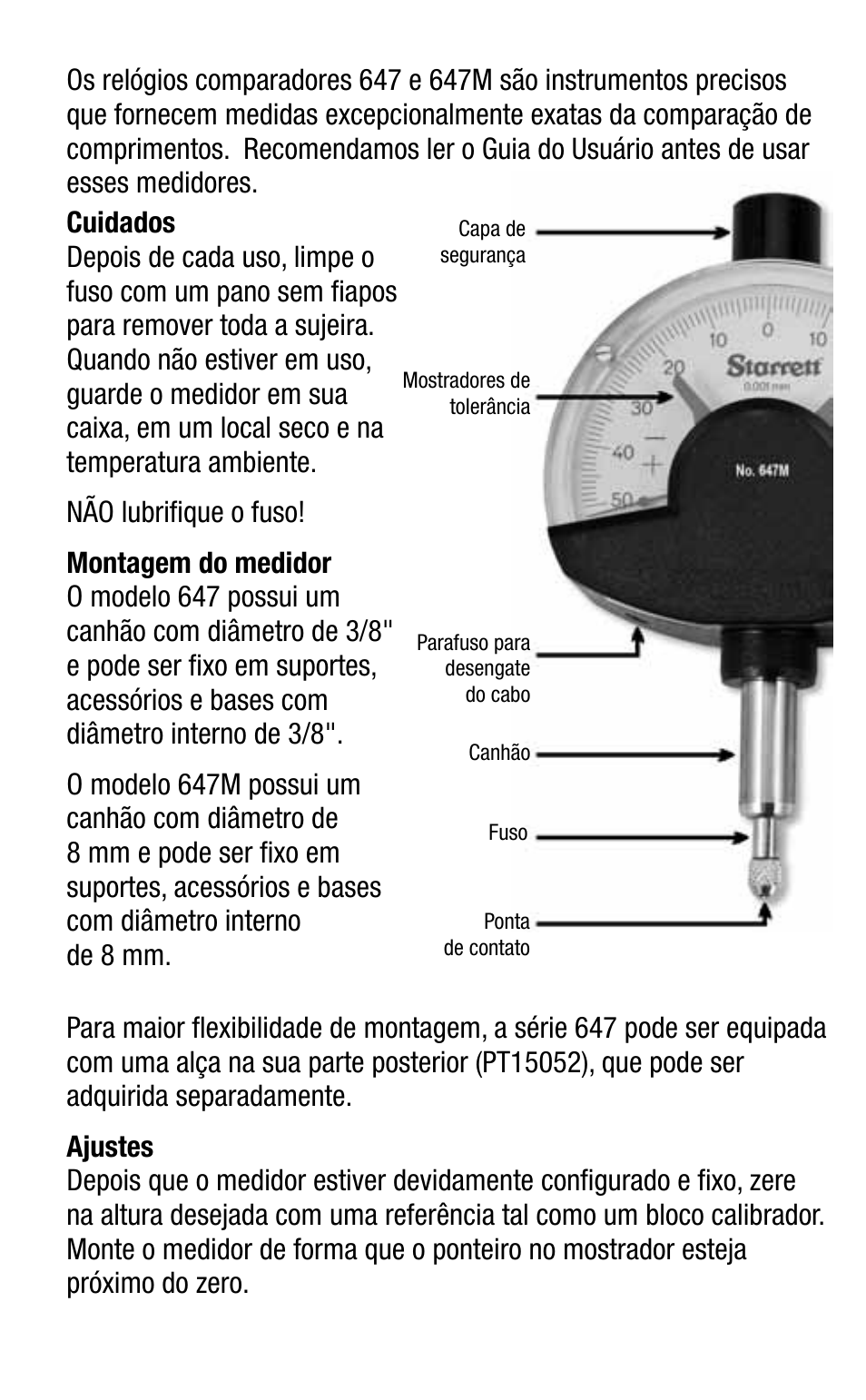 Starrett 647 Dial Comparator Indicator User Manual | Page 18 / 24
