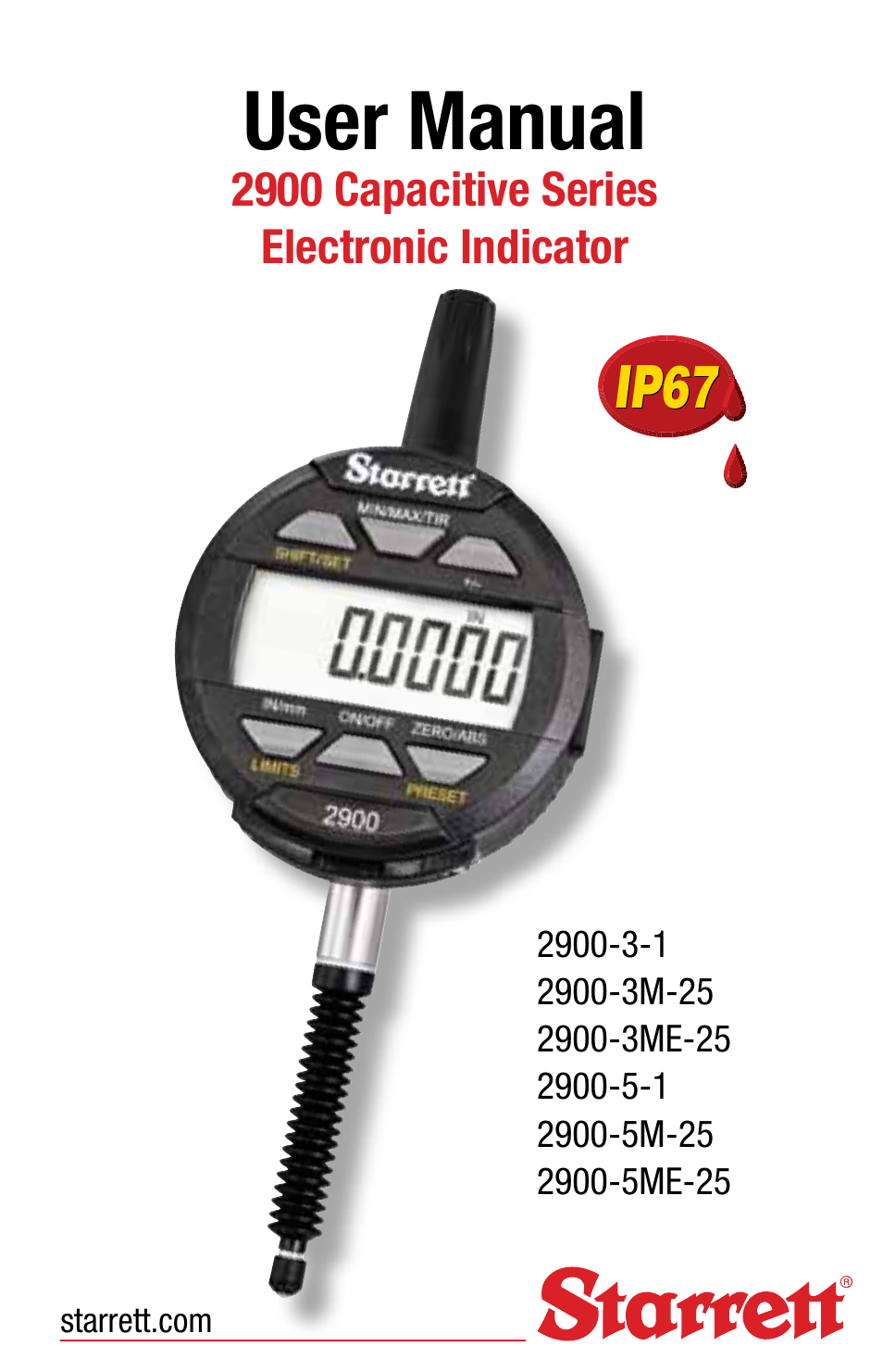 Starrett 2900 Capacitive Indicator User Manual | 12 pages