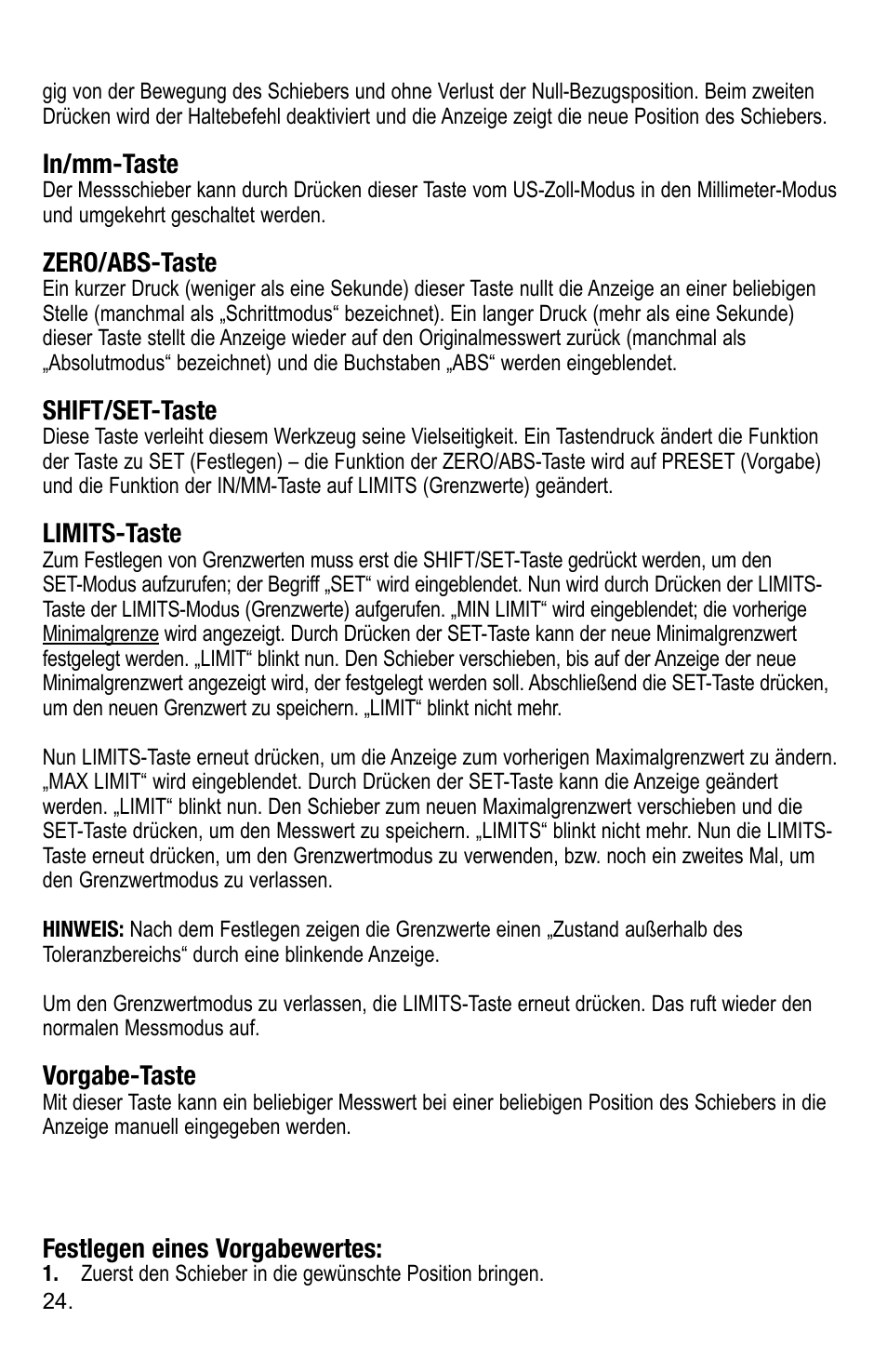 Starrett 3752 Electronic Height Gage User Manual | Page 24 / 28