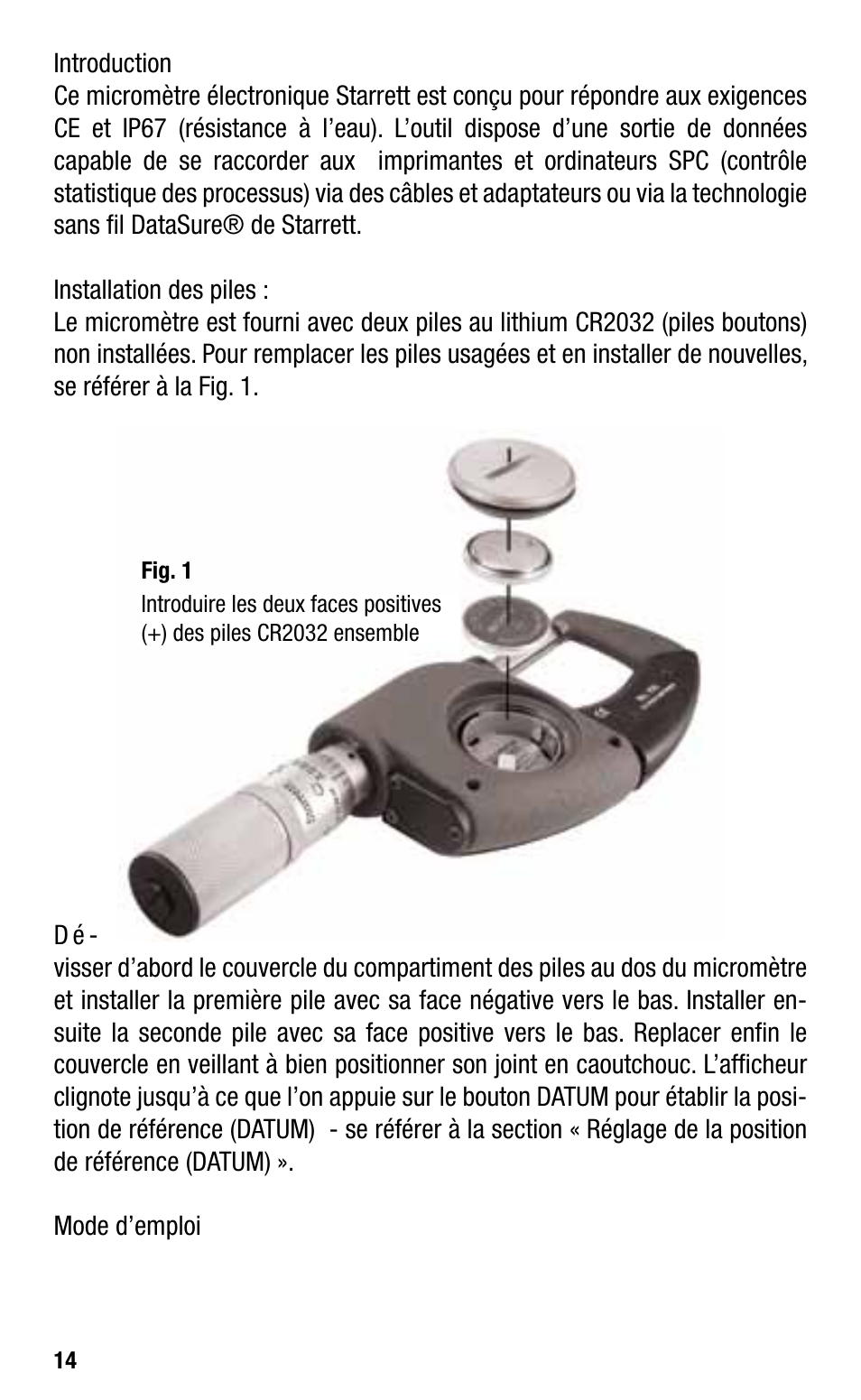 Starrett Electronic IP67 Micrometers User Manual | Page 14 / 25