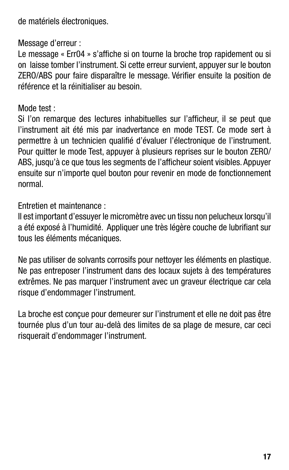 Starrett Electronic IP67 Micrometers User Manual | Page 17 / 25