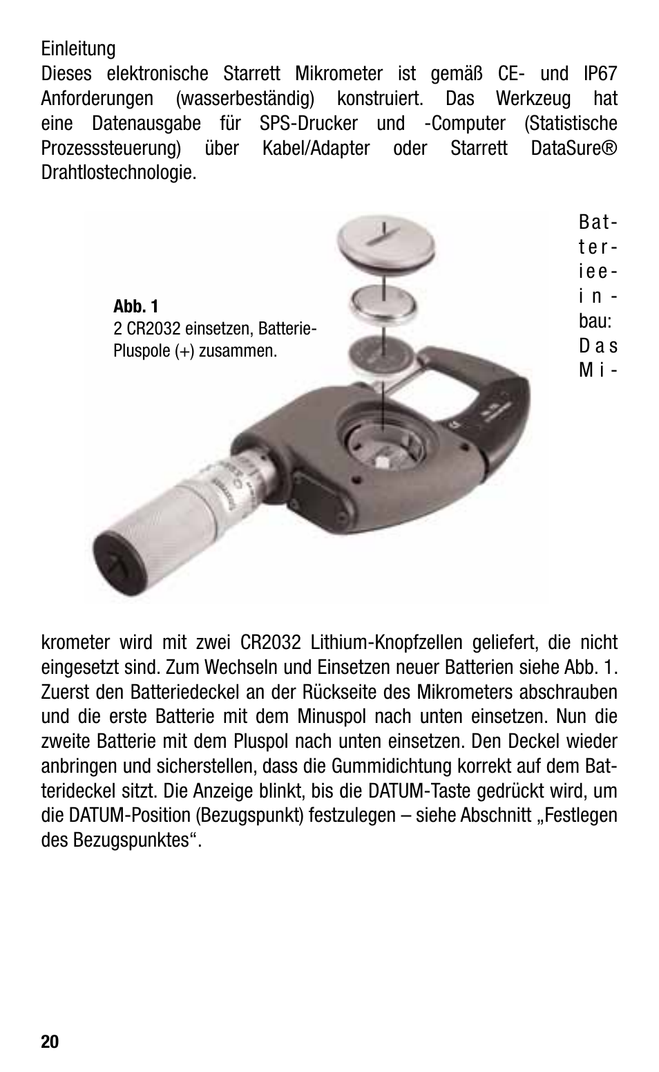 Starrett Electronic IP67 Micrometers User Manual | Page 20 / 25