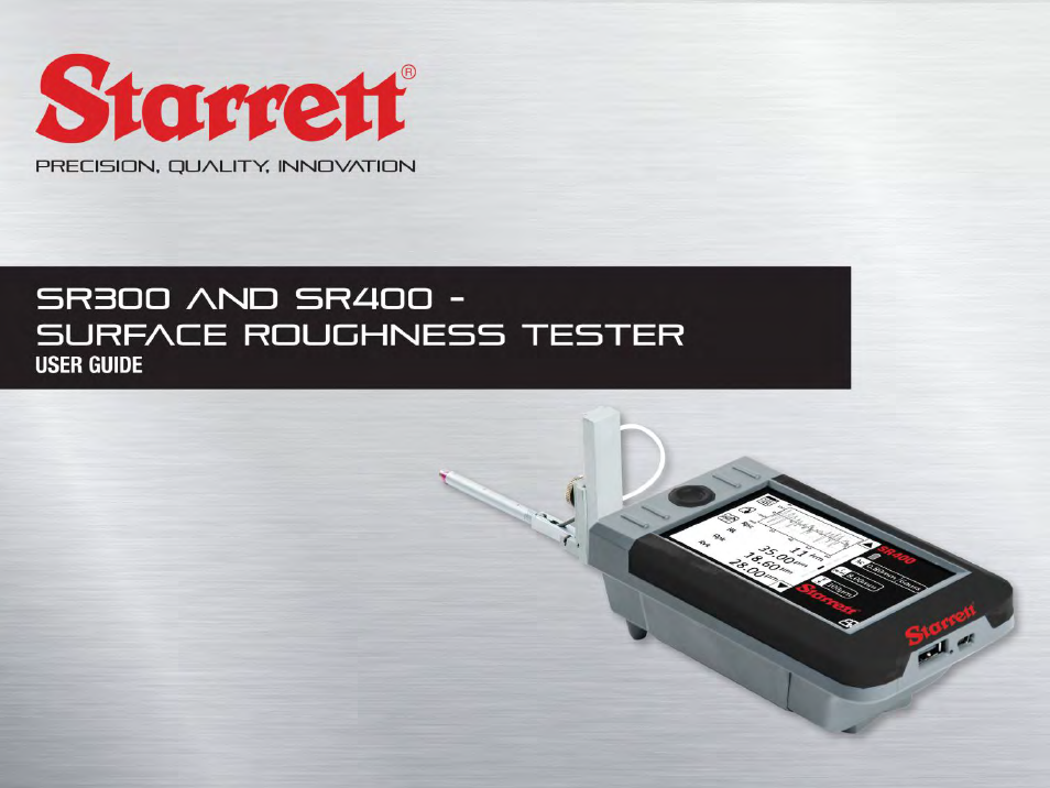 Starrett SR400 Surface Roughness Tester User Manual | 78 pages