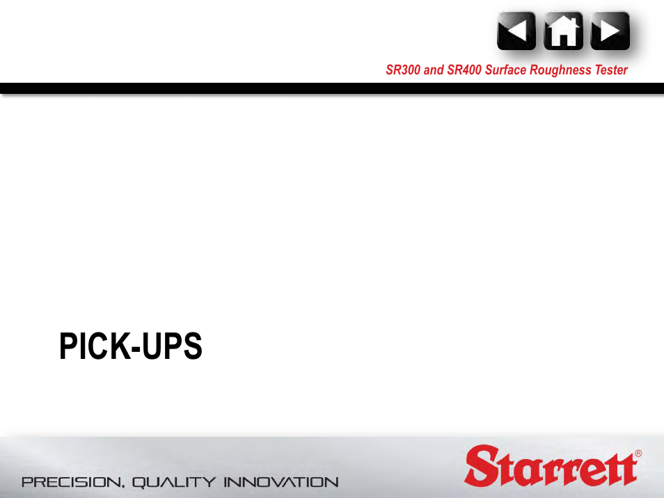 Pick-ups, System information | Starrett SR400 Surface Roughness Tester User Manual | Page 30 / 78