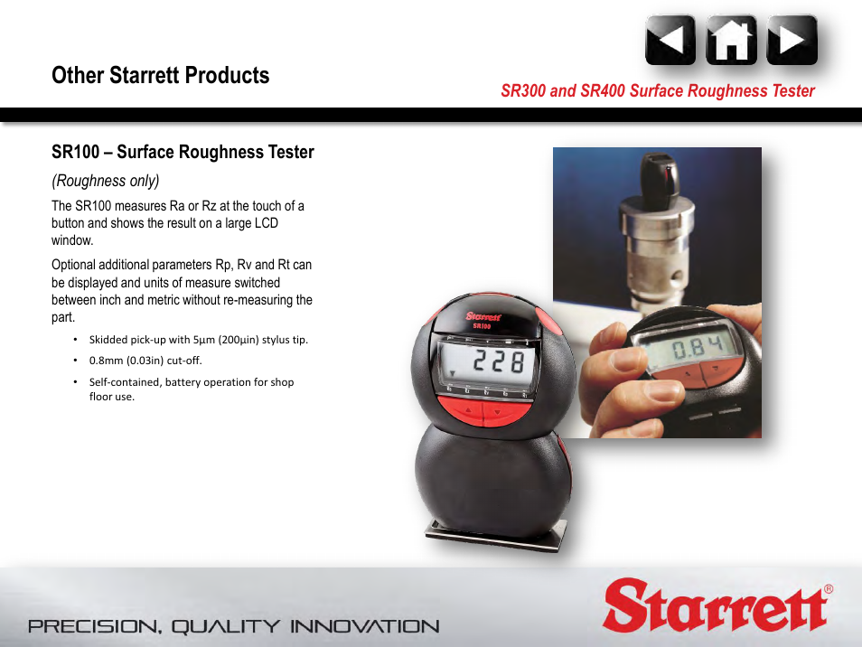 Other starrett products | Starrett SR400 Surface Roughness Tester User Manual | Page 39 / 78