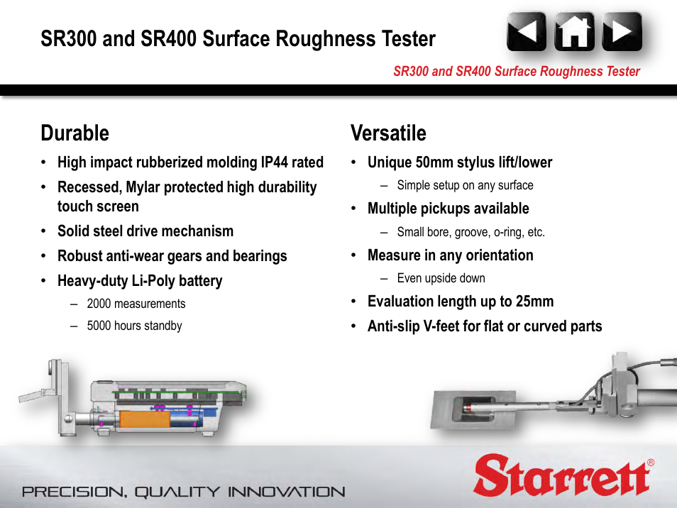 Versatile | Starrett SR400 Surface Roughness Tester User Manual | Page 5 / 78