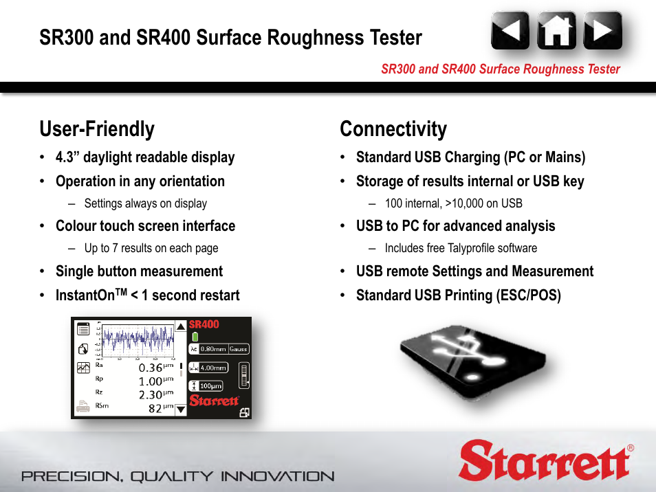 Connectivity | Starrett SR400 Surface Roughness Tester User Manual | Page 6 / 78