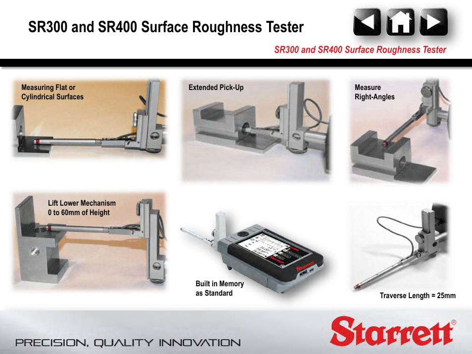 Starrett SR400 Surface Roughness Tester User Manual | Page 7 / 78