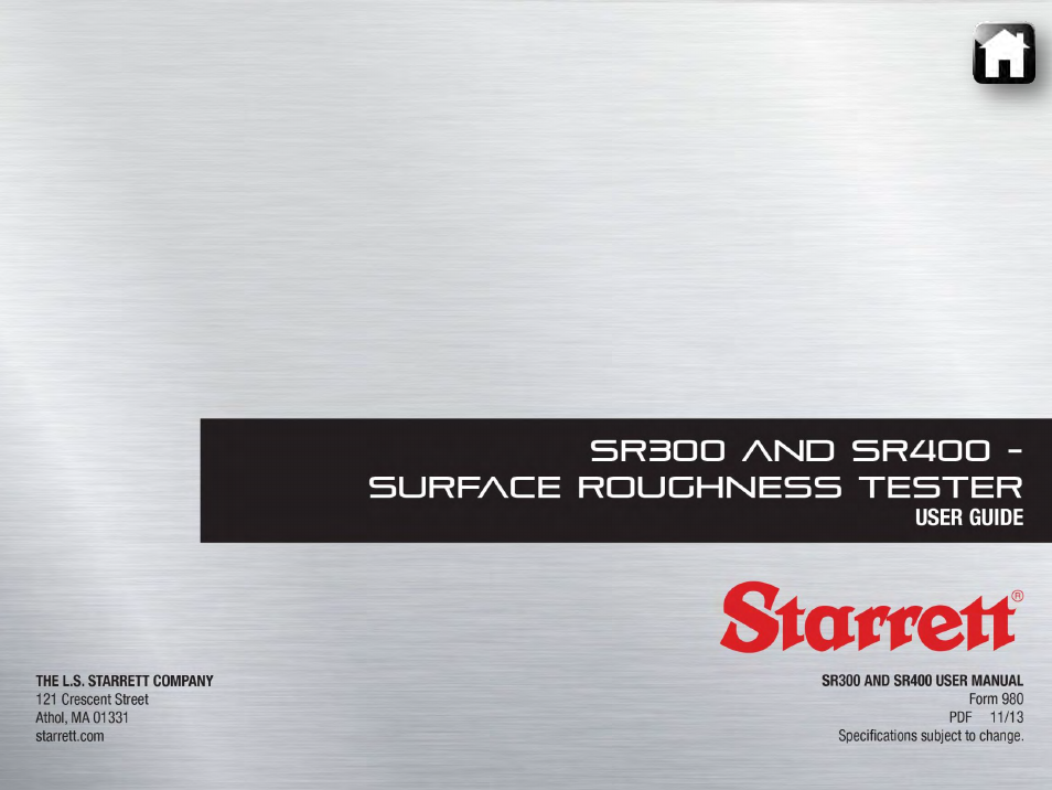 Ess tester | Starrett SR400 Surface Roughness Tester User Manual | Page 78 / 78