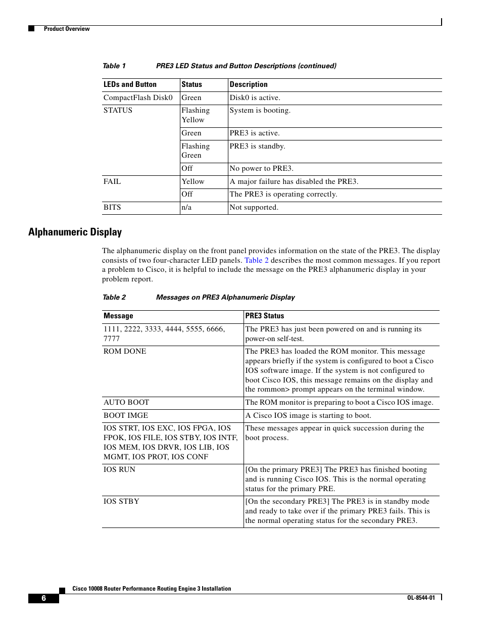 Alphanumeric display | Cisco 10008 User Manual | Page 6 / 38