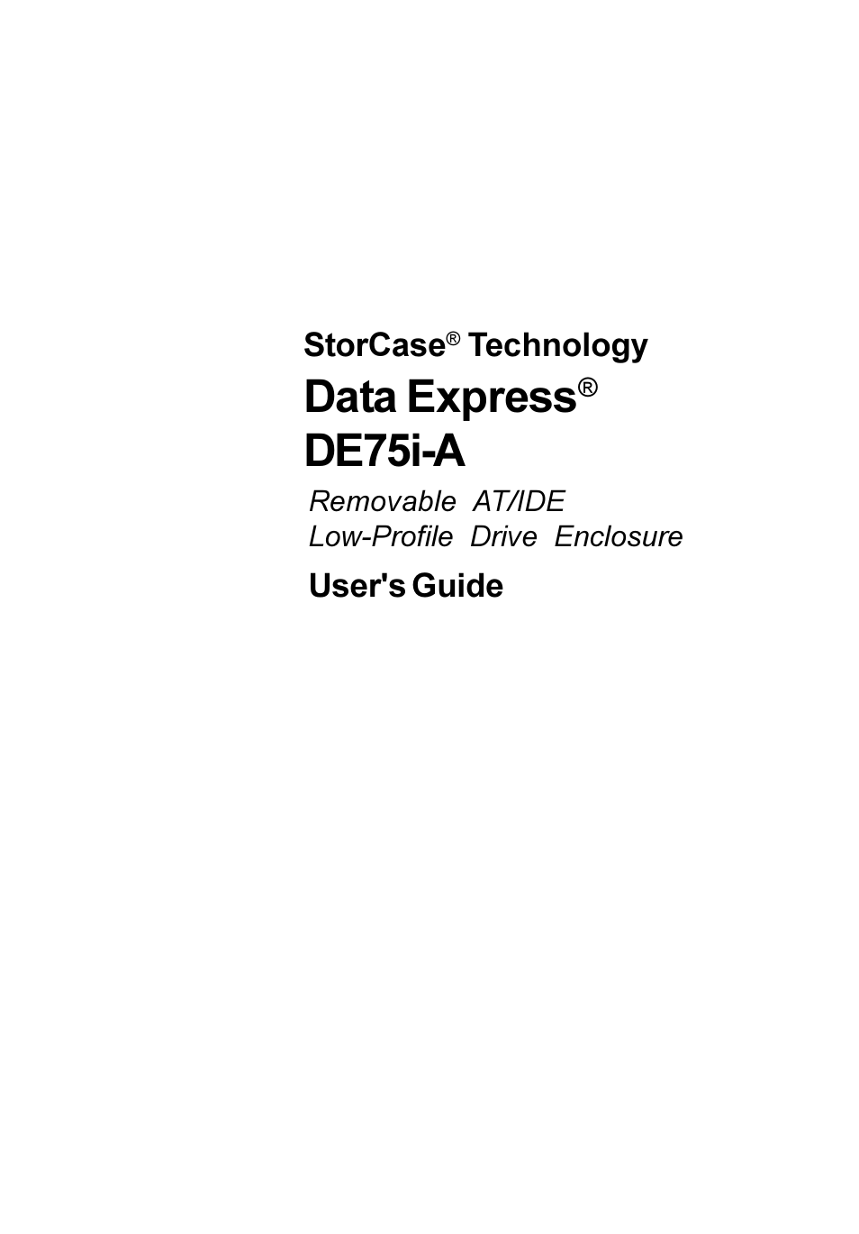 StorCase Technology DE75i-A User Manual | 31 pages