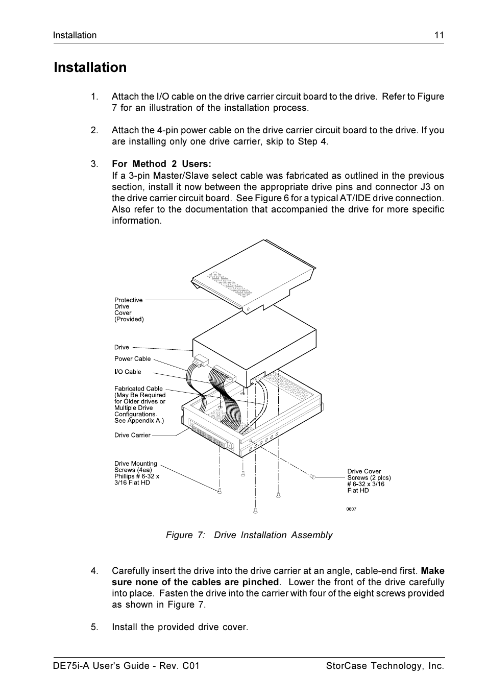 Installation | StorCase Technology DE75i-A User Manual | Page 18 / 31