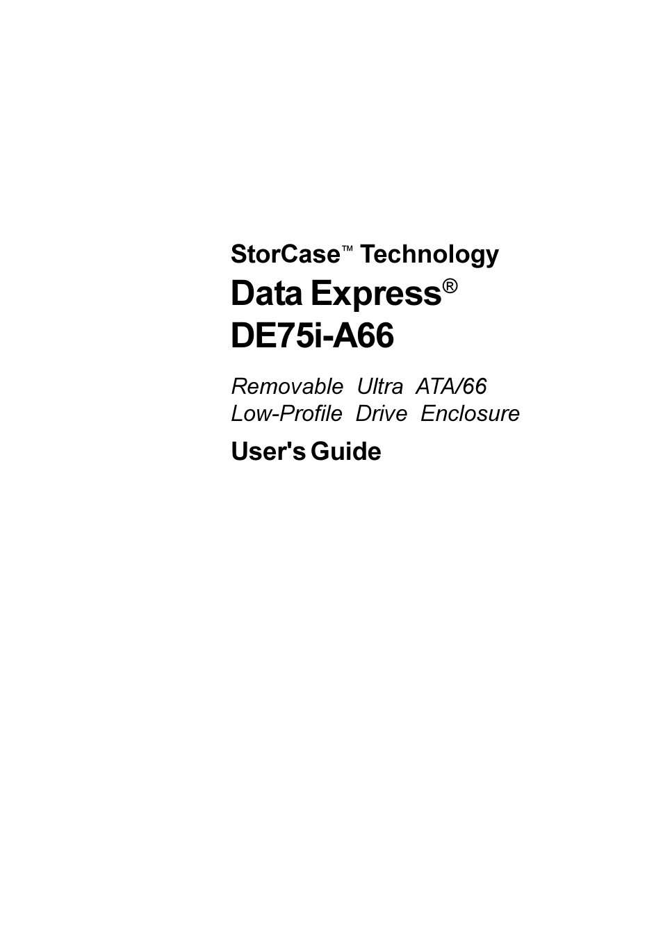 StorCase Technology DE75i-A66 User Manual | 29 pages