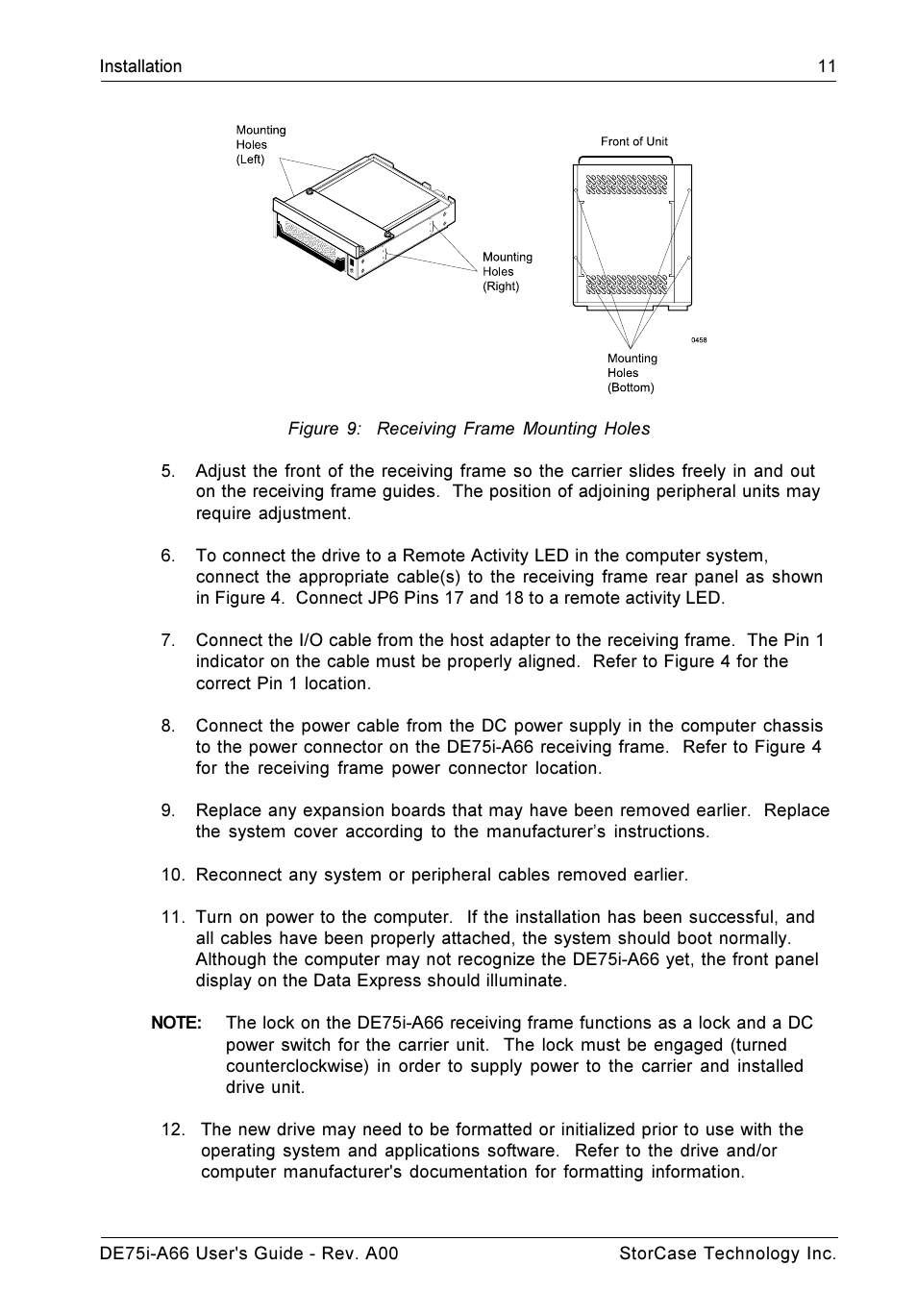 StorCase Technology DE75i-A66 User Manual | Page 18 / 29