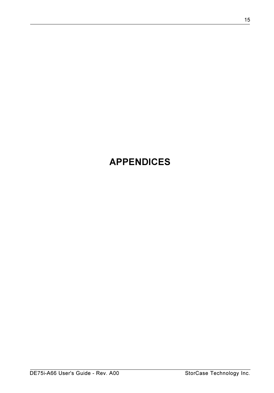 Appendices | StorCase Technology DE75i-A66 User Manual | Page 22 / 29