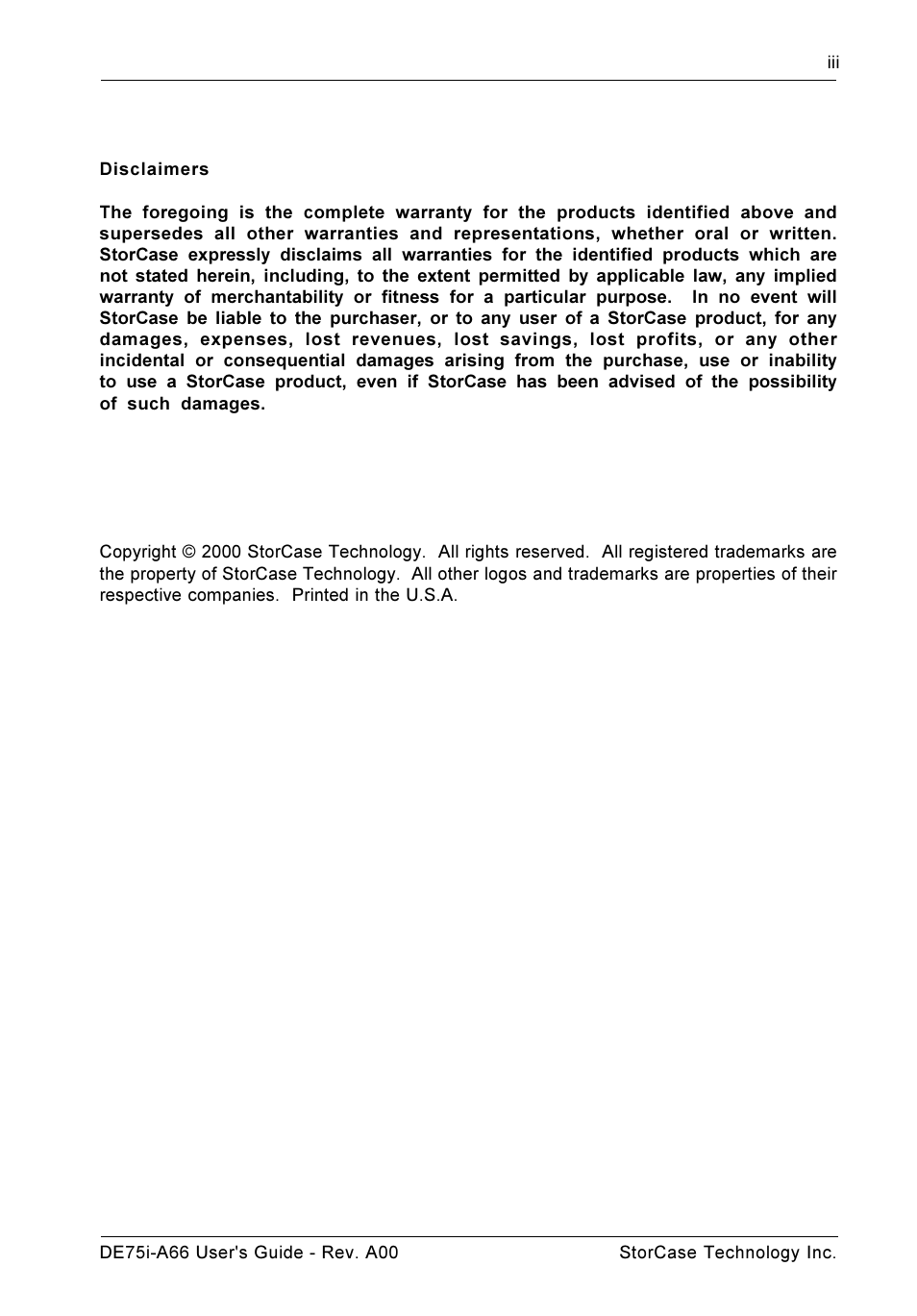 StorCase Technology DE75i-A66 User Manual | Page 4 / 29