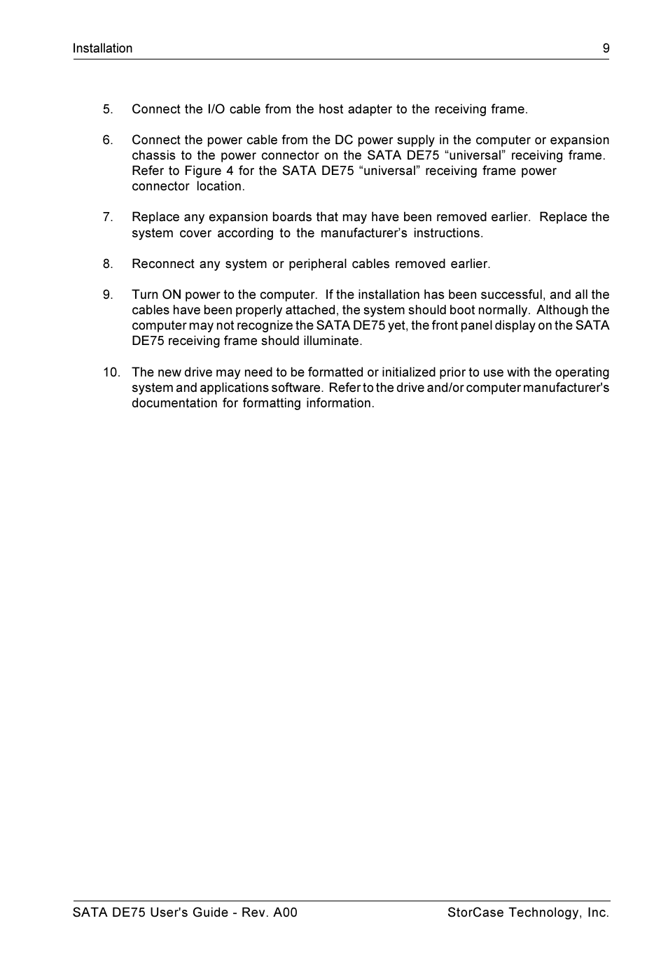 StorCase Technology SATA DE75 User Manual | Page 17 / 28