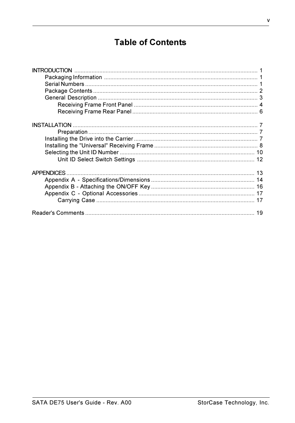 StorCase Technology SATA DE75 User Manual | Page 6 / 28