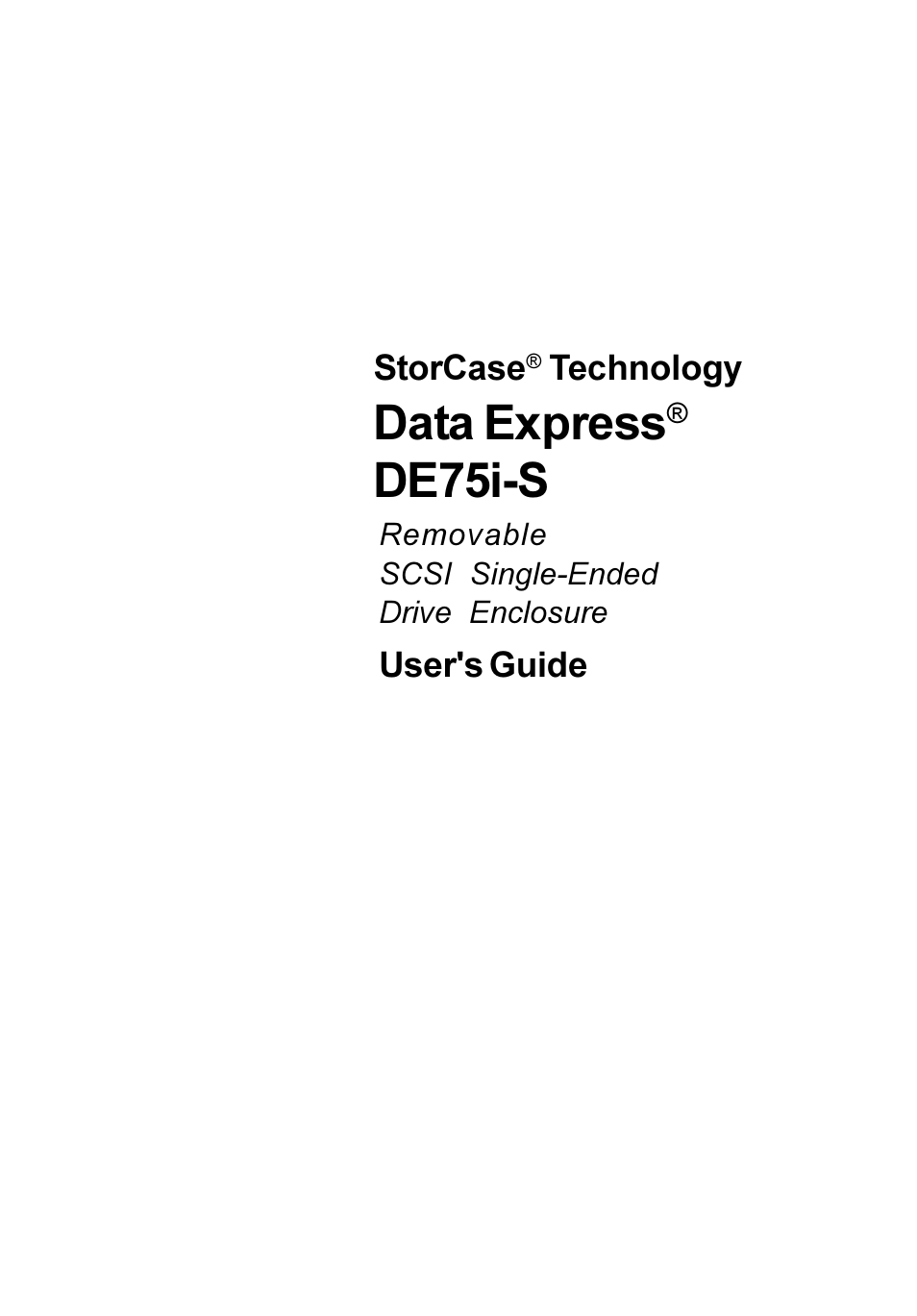 StorCase Technology DE75i-S User Manual | 31 pages