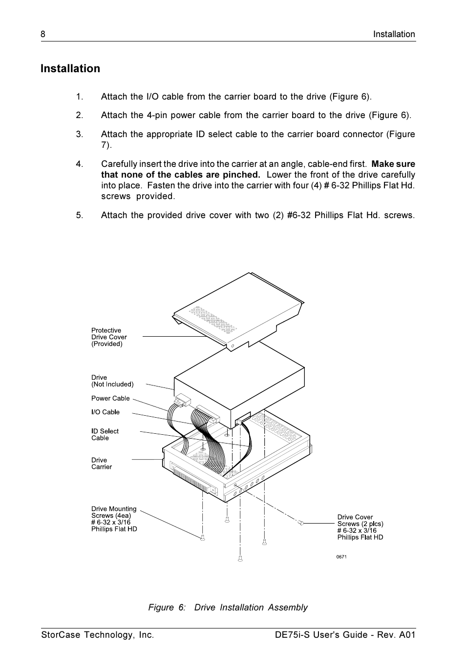 Installation | StorCase Technology DE75i-S User Manual | Page 15 / 31