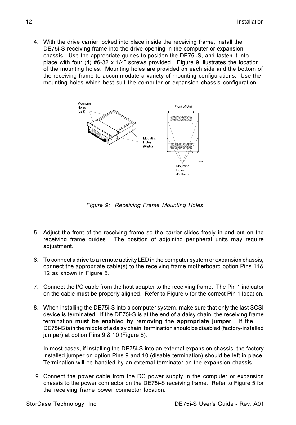 StorCase Technology DE75i-S User Manual | Page 19 / 31