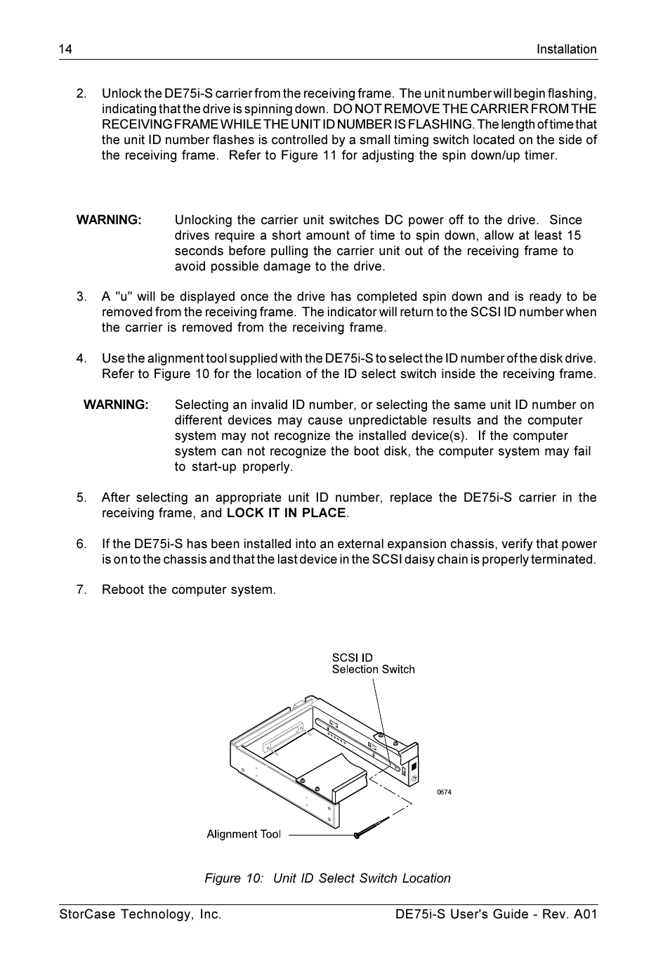 StorCase Technology DE75i-S User Manual | Page 21 / 31