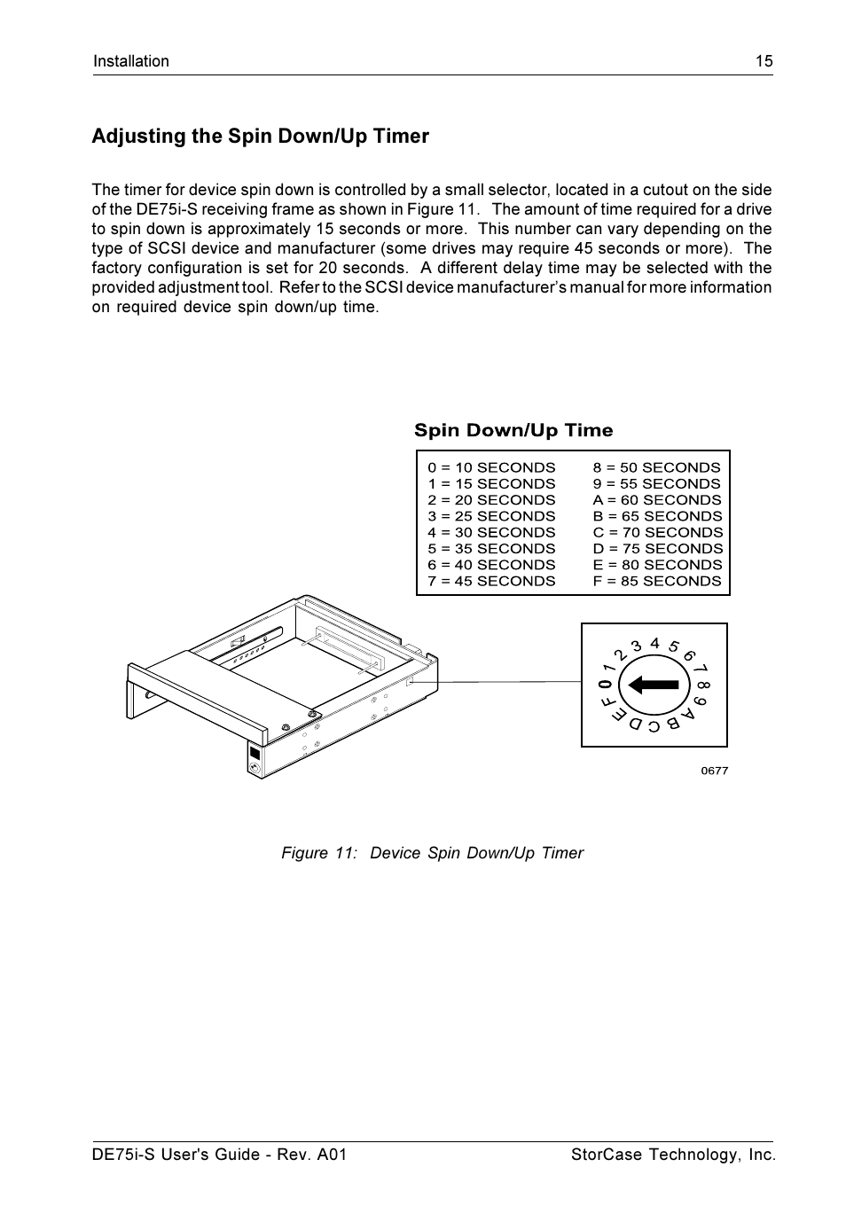 Adjusting the spin down/up timer | StorCase Technology DE75i-S User Manual | Page 22 / 31