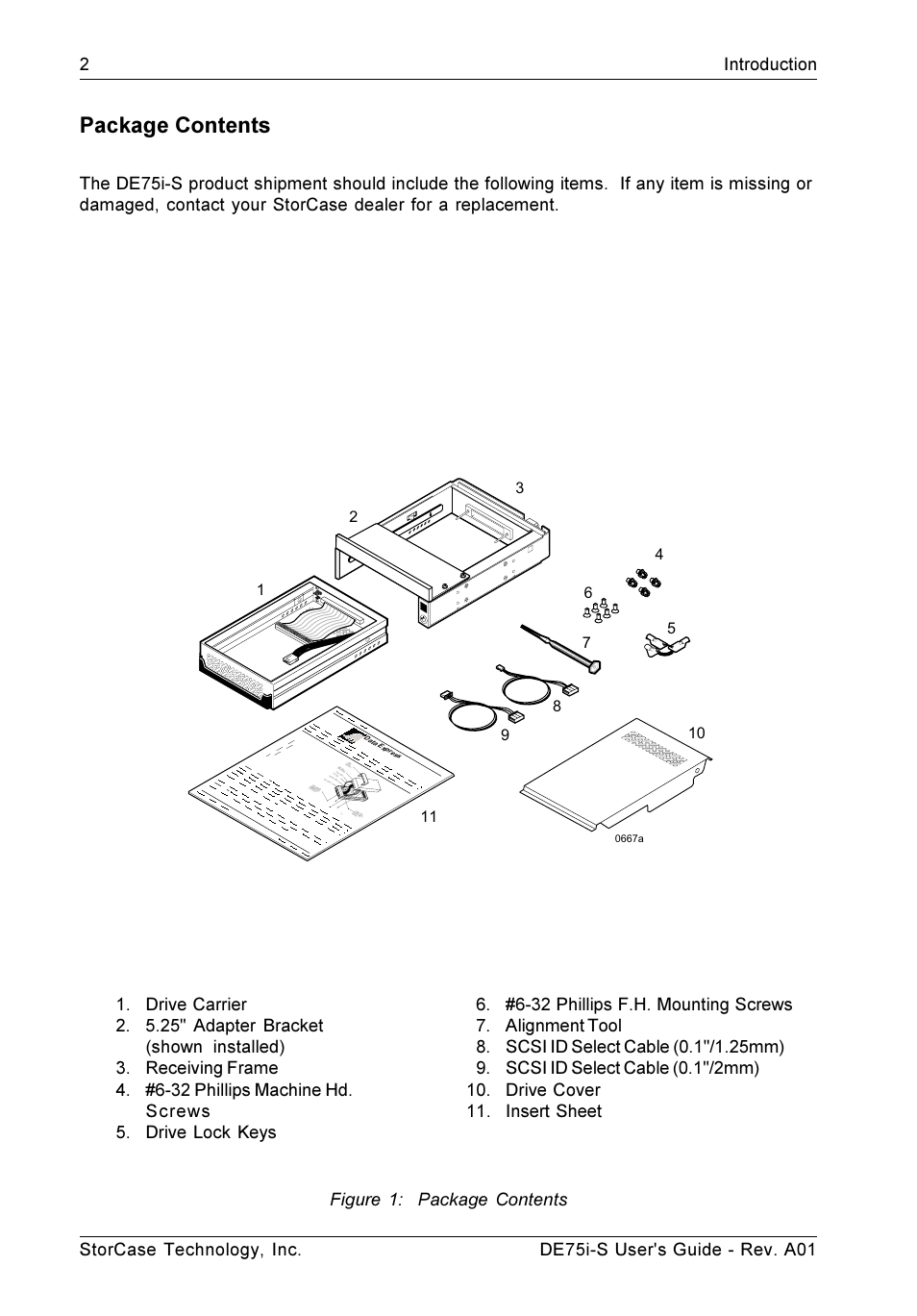 Package contents | StorCase Technology DE75i-S User Manual | Page 9 / 31