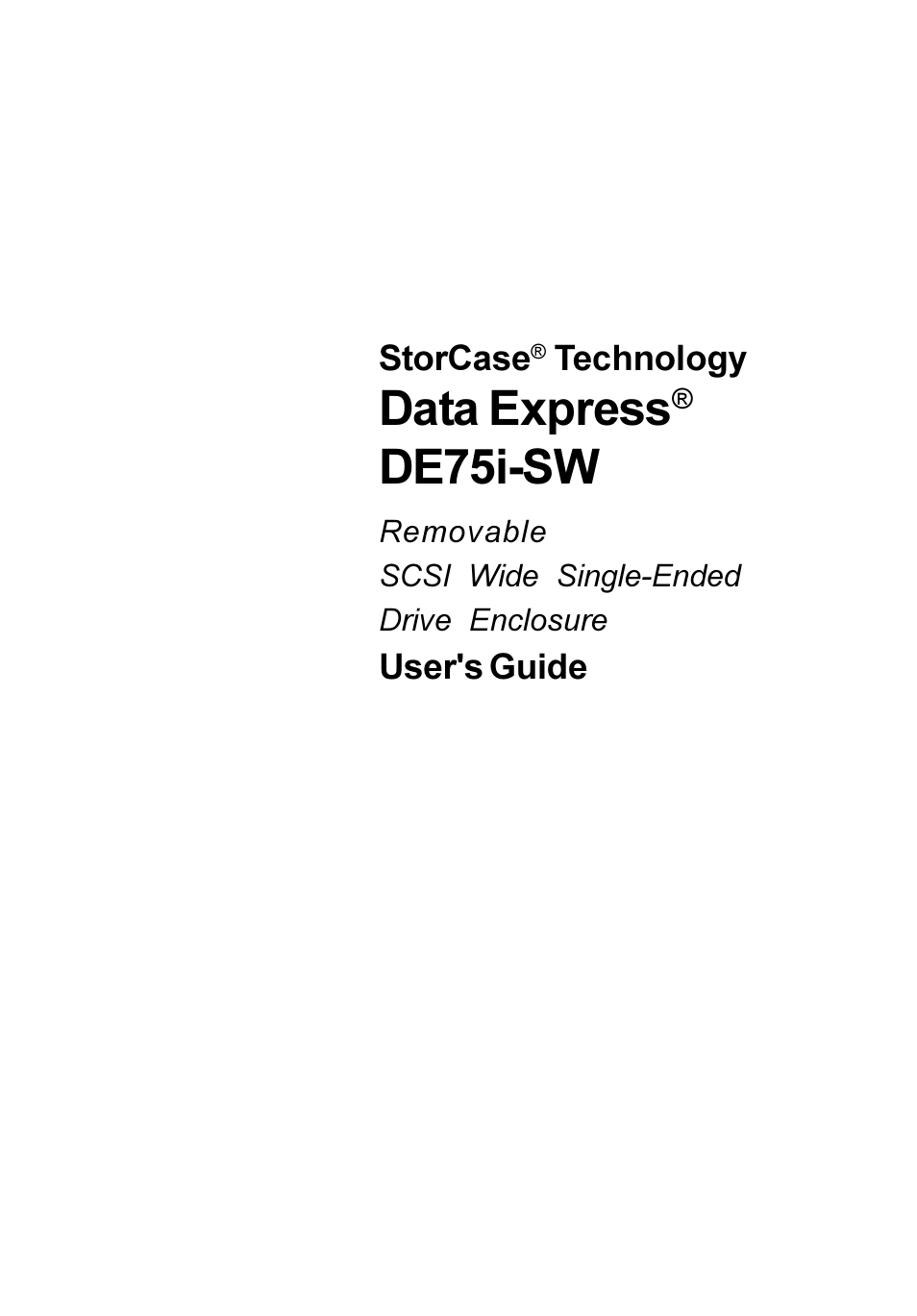 StorCase Technology DE75i-SW User Manual | 33 pages