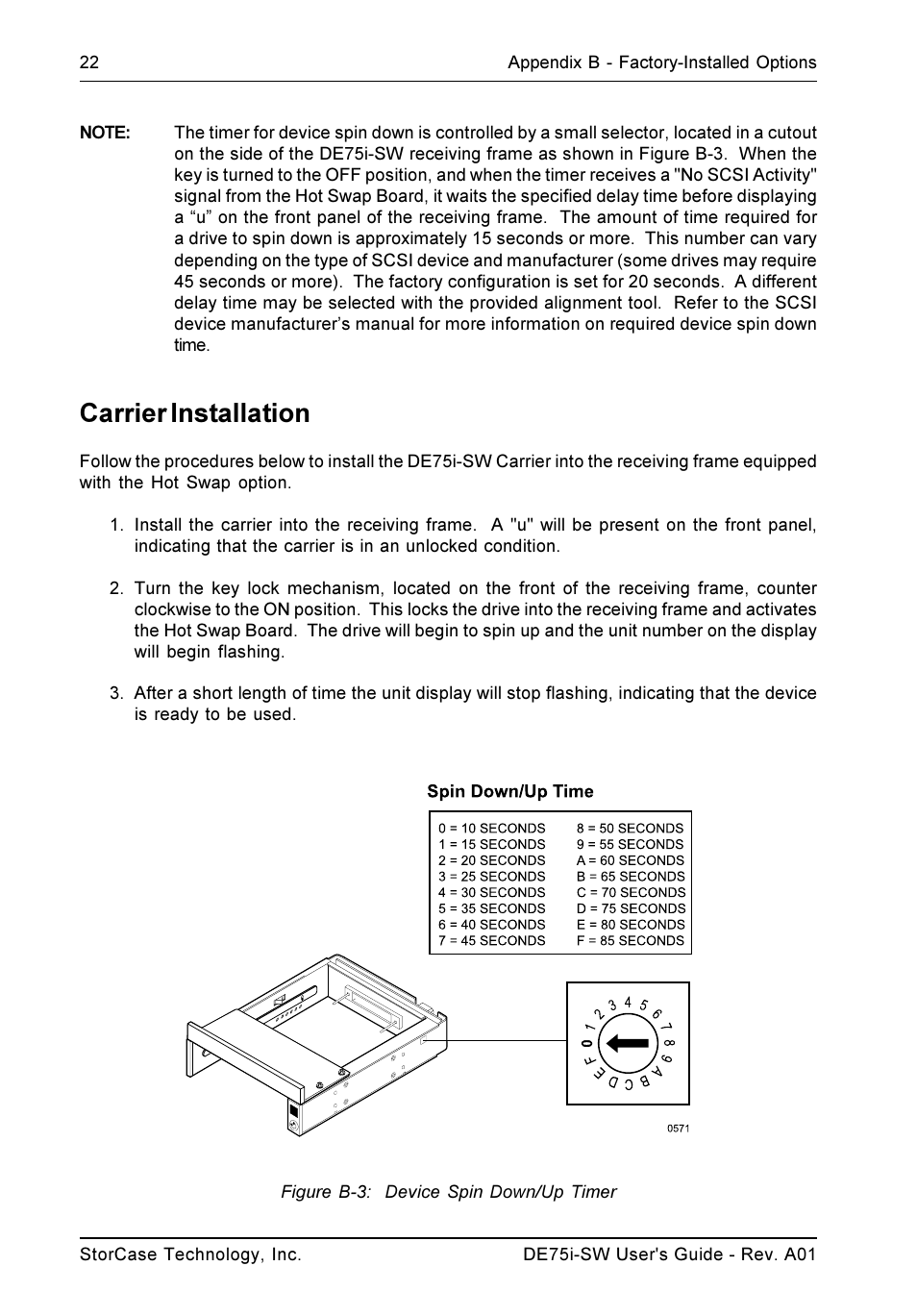 Carrier installation | StorCase Technology DE75i-SW User Manual | Page 29 / 33